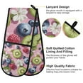 thumbnail image 2 of Yayeee Double Oven Mitt Kitchen Heat Resistant Baking 35" x7" Quilted Glove, Pink Blueberries, 2 of 6