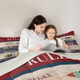 thumbnail image 5 of Homewish Hunting and Fishing Bedding Comforter Set, Rustic Cabin Paddle Twin Comforter Sets, Wheat Navy Abstract Reversible Bedding Set, Super Cozy Room Decor, 2 Pieces, 5 of 8