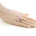 thumbnail image 3 of Gem Stone King 925 Sterling Silver 3-Stone Ring Set with Oval Pink Moissanite and Moissanite Near Colorless (GH, Size 9) (3.80 Cttw, Size 9), 3 of 3