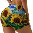 thumbnail image 2 of Naloa Landscape With Sunflowers Biker Shorts for Women Seamless Scrunch Short Women’s Yoga Shorts for Gym Running Sport Shorts - Small, 2 of 9