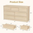 thumbnail image 3 of YUSAZENS 7 Drawer Dresser for Bedroom, Wooden Double Dresser Organizer with Storage Freestanding, Modern Chest of Drawers for Bedroom, Living Room, Nursery - Natural, 3 of 7