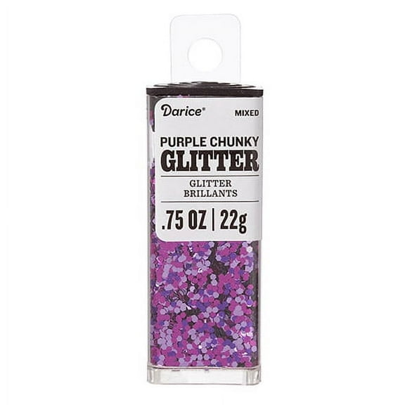 Decorate your crafts with this purple chunky glitter. The big flakes add interesting texture to handmade cards and die-cut embellishments.