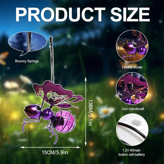 JJKBVCLO Purple Solar Garden Light Unique Design Solar Garden Light Perfect To Light Up Your Garden And Patio Make The Night More