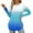Blue, variant on QUNYINEY Casual Shirts for Women Long Sleeve Gradient Crew Neck Green Tops Loose Pullover Drop Shoulder T-Shirts
