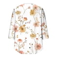 thumbnail image 6 of Jsaierl Women's 3/4 Sleeve Tops Summer Round Neck Shirts Trendy Graphic Petite Pleated Blouses Flowy Dressy Tunic Top S-2XL, 6 of 7