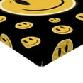 thumbnail image 2 of Ambesonne Emoji Fitted Sheet, Contemporary Smirking Faces, Twin XL Size, Black Mustard White, 2 of 3