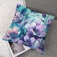 thumbnail image 7 of nygtbtfer Purple Flowers Design Teal Blue Floral Cute Garden Colorful Throw Pillow, Multicolor White, 7 of 7
