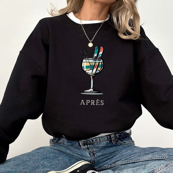 Retro Ski Sweashirt Apres Ski Sweater Retro Ski Sweater Gift For Skier Apres Ski Crewneck Skier Pullover Ski Trip