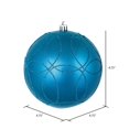 thumbnail image 2 of Vickerman N182512D 4.75 in. Turquoise Candy Ball Ornament with Circle Glitter Pattern  4 per Bag, 2 of 3