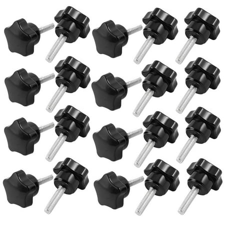 

Unique Bargains 20pcs 6mm x 25mm Straight Star Design Head Dia Clamping Screw On Knob Black