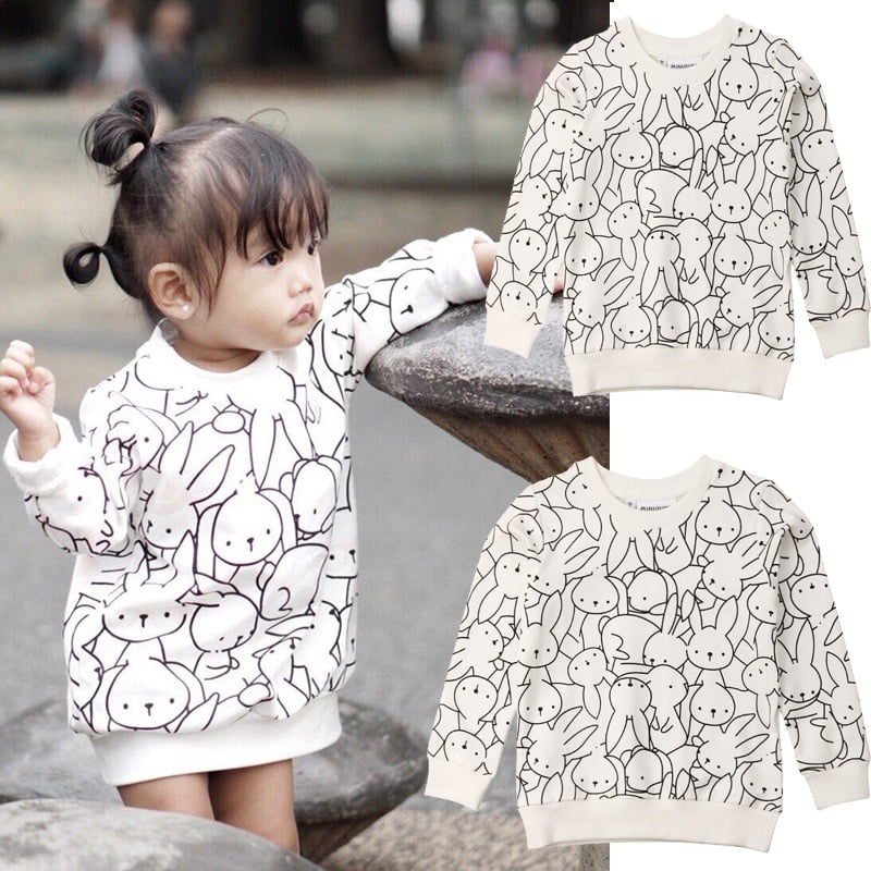 Kids Infant Baby Girls Sweaters Blouse Long Lantern Sleeve Pullover T Shirt Tops 
