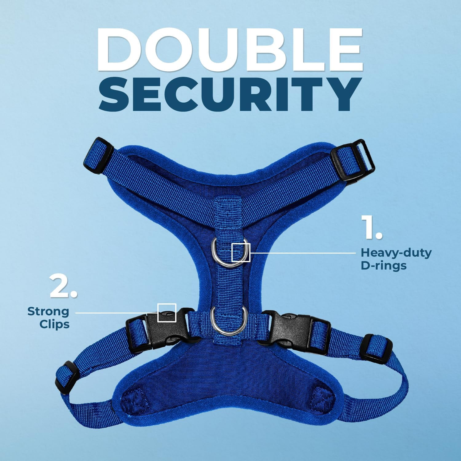 Voyager Step-in Lock Dog Harness w\ Reflective Dog Leash Combo Set with Neoprene Handle 5ft - Supports Small, Medium and Large Breed Puppies/Cats by Best Pet Supplies - Royal Blue, XXXS