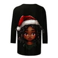 thumbnail image 5 of Craaazy Christmas Tops for Women Christmas Holiday Print 3/4 Sleeve Xmas Blouse Gifts, 5 of 5