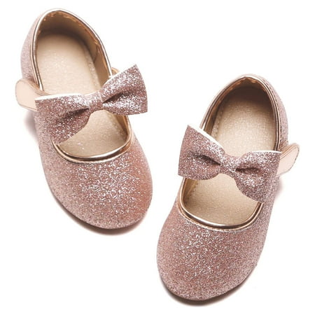 Little Girl Pink Dress Shoes Size 2 - Girl Ballet Flats Wedding Party