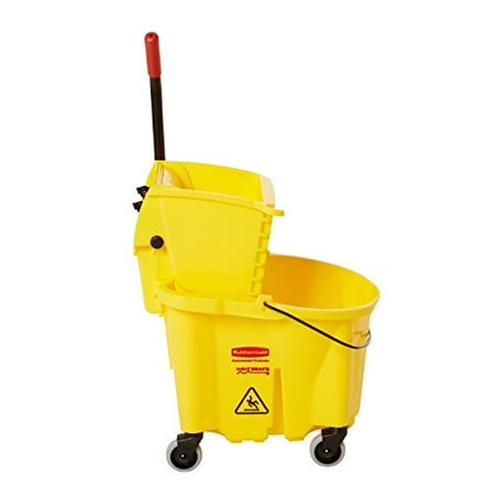 - Rubbermaid Commercial WaveBrake Mopping System Bucket and Side-Press Wringer Combo, 26-quart, Yellow (FG748000)