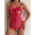 thumbnail image 3 of Ropa interior sexy para mujer, corsé de perspectiva transparente con encaje de osito de peluche, ropa interior de una pieza, 3 of 6