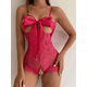 thumbnail image 3 of Ropa interior sexy para mujer, corsé de perspectiva transparente con encaje de osito de peluche, ropa interior de una pieza, 3 of 6