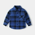 thumbnail image 2 of SHTXOZHI Kids Boys Girls Plaid Shirts Long Sleeve Button Down Collared Shirts with Pocket Casual Jacket, 2 of 3