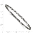 thumbnail image 3 of Diamond2Deal 925 Sterling Silver Antiqued 3mm Slip-on Bangle Bracelet for Women, 3 of 5