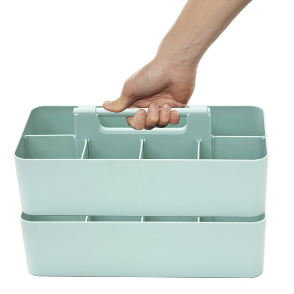 Enjoy Organizer 2 PACK - Portable DIY 8 Dividers Durable Plastic Tote Basket Bin Tool & Supply Cleaning Caddy with Handle Made In USA Mint
