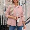 thumbnail image 4 of Women's Winter Quilted Jacket Lightweight Long Sleeve Button Down Diamond Puffer Outerwear Coat with Pockets, 4 of 7