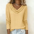 thumbnail image 6 of BLVB Eyelet Tops for Women Draped Cowl Neck Blouses Long Sleeve Dressy Casual Shirts Spring Summer Fashion Clothes, 6 of 7