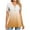 Orange, variant on Womens Tops Plus Size Short Sleeved V-neck Gradient Button Printed Top Blue XL