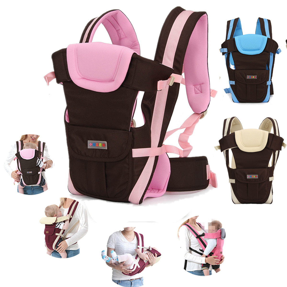 OrangeTag Cotton Baby Carrier Infant Comfort Backpack Buckle Sling Wrap Fashion F...