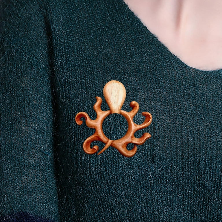 Frehsky brooches for women Wooden Sweater Brooch Winter Scarf Pin Animal Brooch Suitable For All Occasions