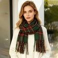 thumbnail image 3 of CYSFASHION Scarf for Women Cozy Oversize Womens Scarfs Cotton Gingham Winter Clothing Mens Scarves Green, 3 of 5