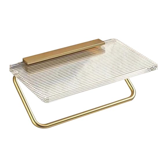 Toilet Paper Holder, Ongmies Light Toilet Tissue Box Wall Mounted Storage Toilet Toilet Paper Non Perforated Storage Shelf Acrylic Roll Paper Holder, Gold