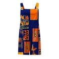 thumbnail image 3 of Pounoo Women's Jumpsuits Square Neck Sleeveless Colorblock Print Overalls Bohemian Resort Lightweight Wide Leg Rompers Gift, 3 of 5