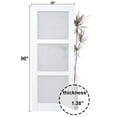 thumbnail image 2 of 36" X 96" 3-Lite Frosted Glass Solid Core Door Slab - Solid Manufactured Wood White Primed Standard Size Interior, 2 of 8