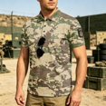 thumbnail image 2 of Mens Camo Polo Shirts Quick Dry Short Sleeve Golf T Shirt Performance Moisture Wicking Casual Workout Tops, 2 of 6