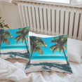 thumbnail image 5 of Outdoor Waterproof Pillow Covers Pack of 2, Summer Ocean Beach Coconut Blue Sky Photography Decorative Throw Pillowcases Cushion Covers for Garden Patio Tent Sofa Couch, 26x26 inch, 5 of 8