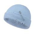 thumbnail image 2 of IAJDKMEK Fall Winter Trendy Pin Knitted Hat – Vintage Holey Pullover Wool Beanie Solid Color Distressed Outdoor Cap, 2 of 3