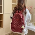 thumbnail image 3 of Lightweight Polka Dot Nylon Laptop Backpack for Women, Coquette Large Everyday Daypack, Multi-Pocket Comfort Padded Bookbag for Students, Campus Commuting & Weekend Travel, 3 of 6