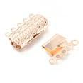 thumbnail image 2 of 304 Stainless Steel box Clasps Multi-Strand Clasps 5-Strands 10-Holes Rectangle with Flower Rose golden 19.5x14x3mm Hole: 1.4mm, 2 of 4