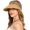 Khaki Leopard, variant on Women Wide Brim Straw Visor Sun Hat UV Protection Packable Beach Cap for Summer UPF 50+
