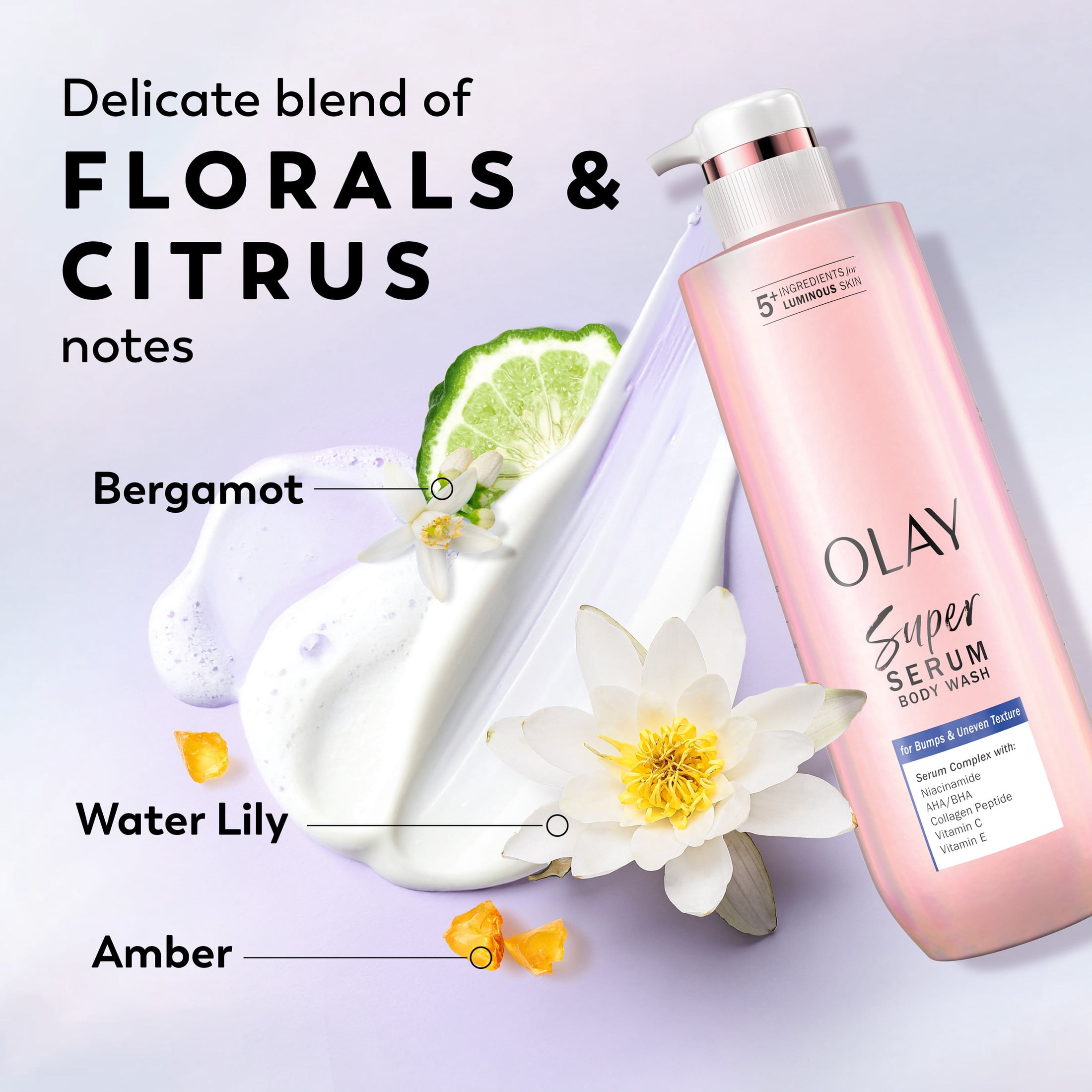Olay Super Serum Body Wash for Bumps & Uneven Textured Skin, 20oz, Serum Complex for Luminous Skin