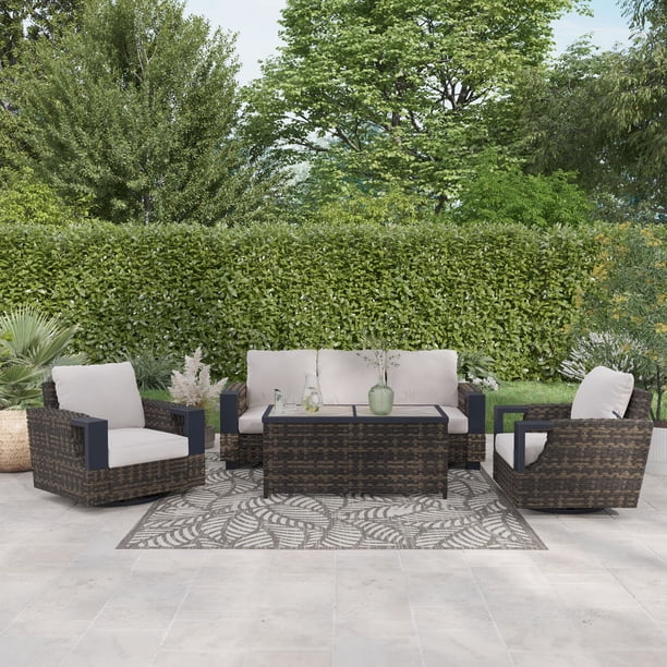 Better Homes & Gardens Rockport 4-Piece Steel Outdoor Conversation