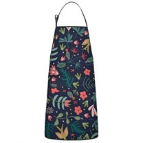 Pioneer Flower Floral Print Pattern Apron-Garden Aprons for Women with Pockets-Cotton Linen Waterproof Kitchen Cooking Gardening Aprons Adjustable for Kitchen,Cooking,BBQ and Salon 33x27 Inch