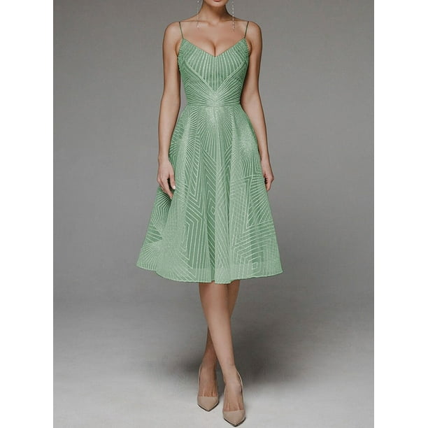 Vestido camisola sin mangas bordado sexy para mujer, moderno y de moda.