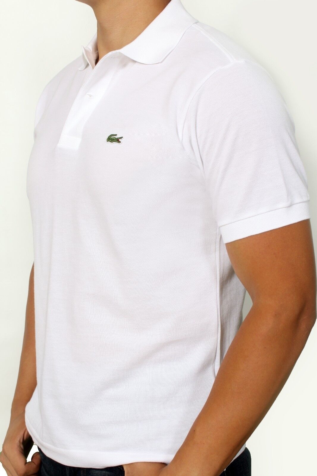 Lacoste WHITE Men's Classic Fit Short Sleeve Polo Shirt, US 2X-Large - image 2 of 4