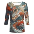 thumbnail image 5 of Sakmal Tops for Women Trendy Short Sleeve Graphic Crew Neck T-Shirts Essentials Women'S, 5 of 5