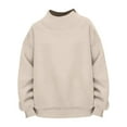 thumbnail image 4 of Tweang Womens Sweat Shirts No Hood Sweatshirt for Women Sweatshirt for Women Plus Size Cropped Sweaters for Women Lightweight Hoodies for Women Long Sleeve Shirts for Women Beige L, 4 of 4