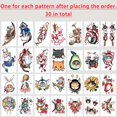 thumbnail image 1 of 30 Sheets / Set Temporary Tattoo , Cute Cat Japanese Cartoon Anime Flower, Waterproof Long Lasting For 2- 5 Days Realistic Pattern, Arm Leg Non-toxic Tattoo Stickers For Men And Women, 1 of 4