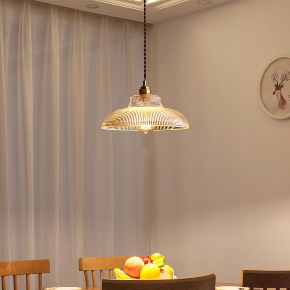 Rustic Amber Glass Pendant Lighting for Dining Room, Modern Farmhouse Pendant Lamp, Retro American Style Pendant Light Fixture, Vintage Simple Pendant Light for Kitchen Island Over Table