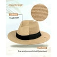 thumbnail image 4 of Zylioo Small Heads Straw Panama Hats,Fedora Beach Sun Hat for Petite Heads,Wide Brim Summer Travel Hat, 4 of 7