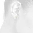thumbnail image 5 of 10K Yellow Gold Natural Baguette Diamond Circle Halo Flower Stud Earrings 1/5 CT, 5 of 5